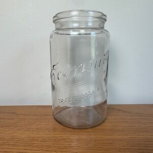 Vintage Kerr Economy Glass Jar Trade Mark Clear Antique Storage‎ Jar